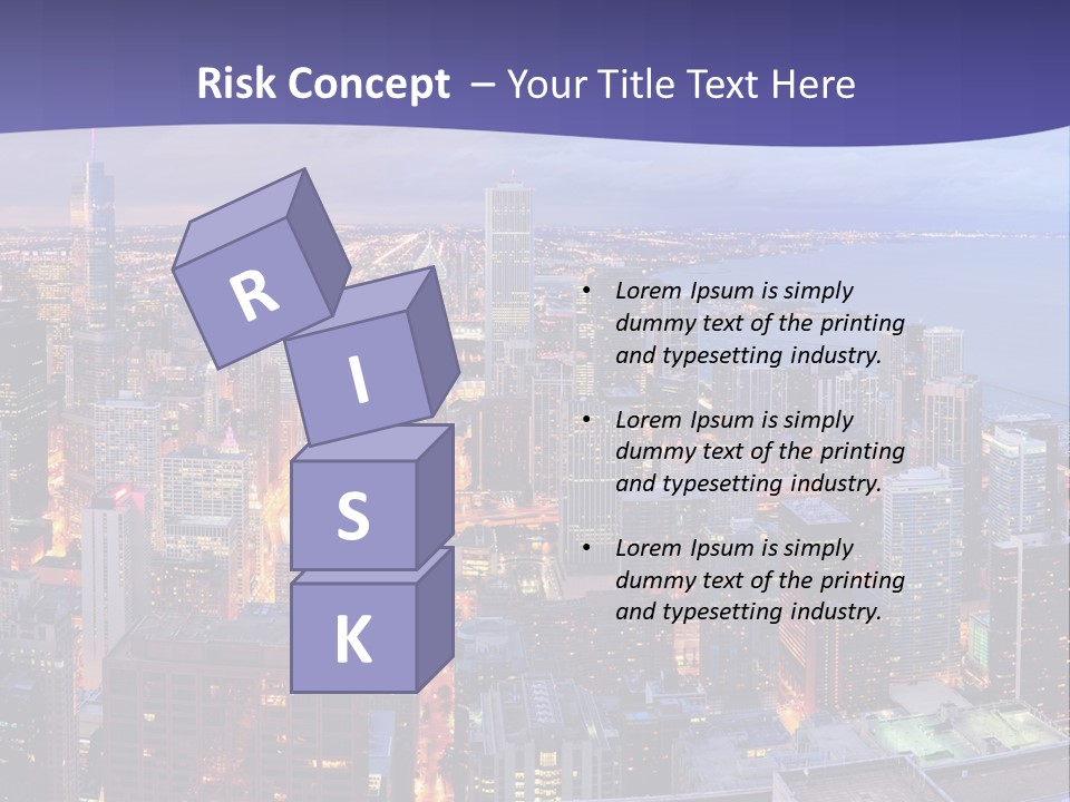 A Cityscape With A Blue Sky And Water In The Background PowerPoint Template