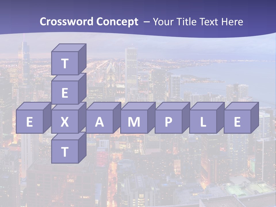 A Cityscape With A Blue Sky And Water In The Background PowerPoint Template