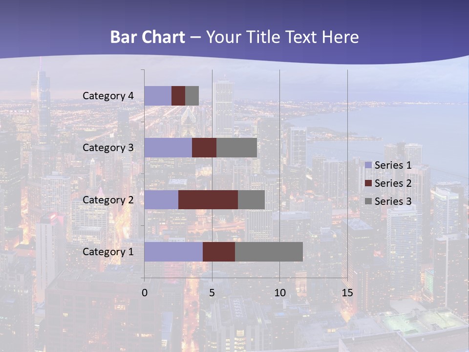 A Cityscape With A Blue Sky And Water In The Background PowerPoint Template