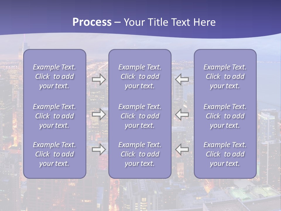 A Cityscape With A Blue Sky And Water In The Background PowerPoint Template