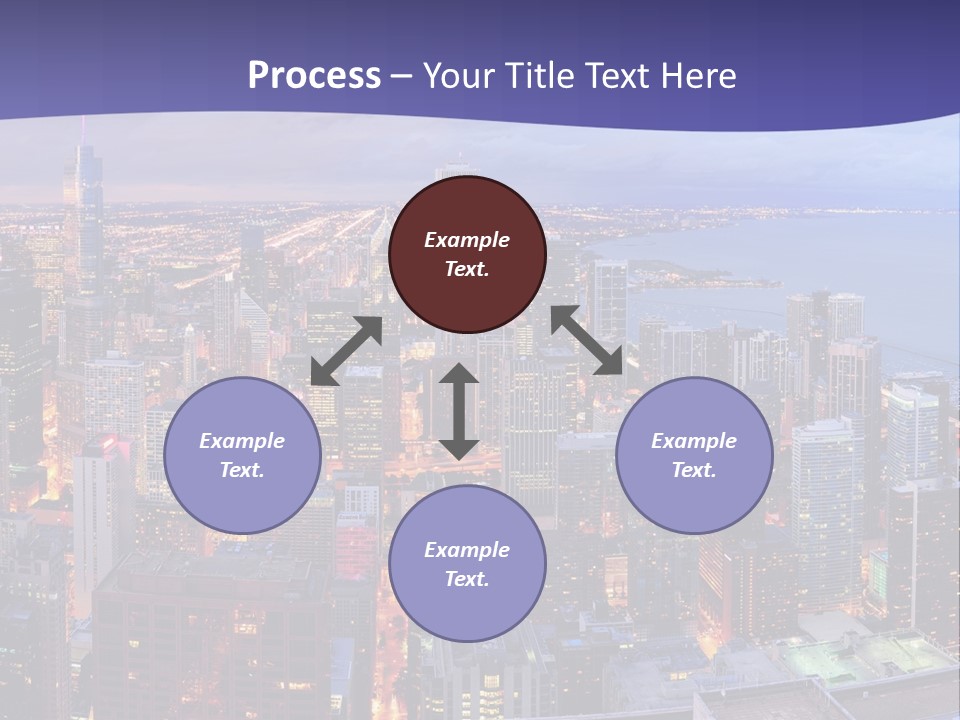 A Cityscape With A Blue Sky And Water In The Background PowerPoint Template