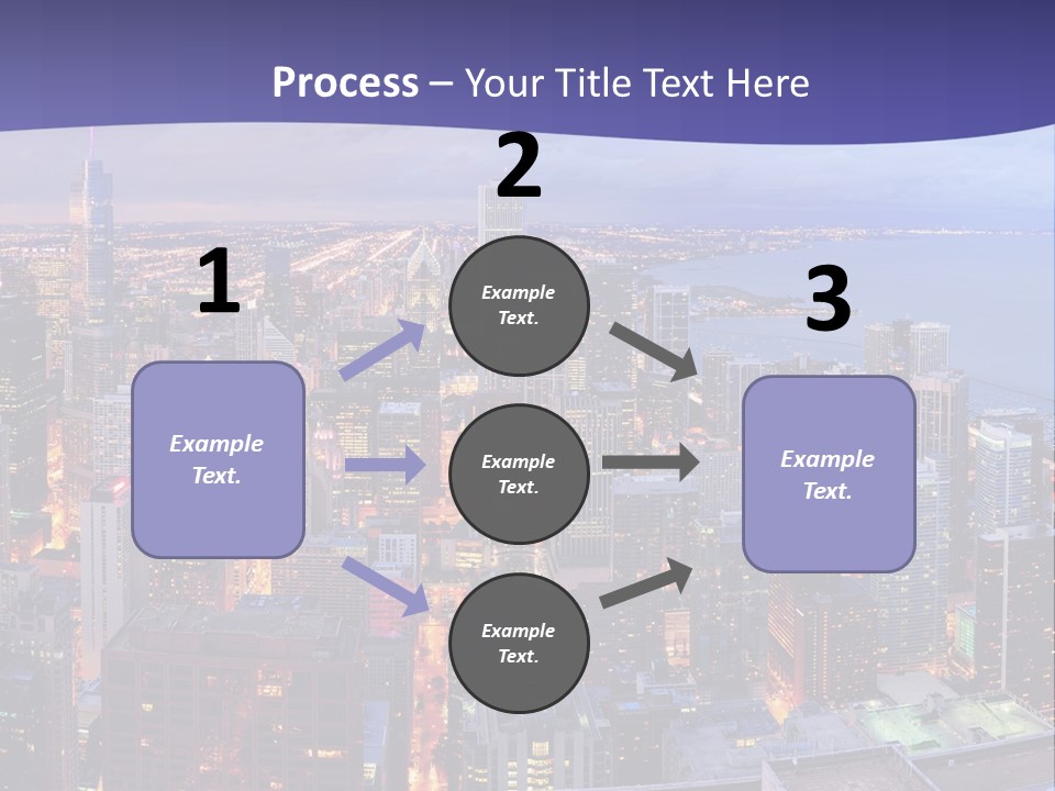 A Cityscape With A Blue Sky And Water In The Background PowerPoint Template