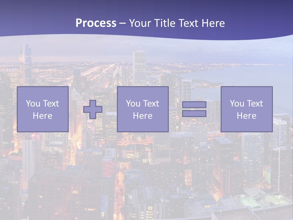 A Cityscape With A Blue Sky And Water In The Background PowerPoint Template