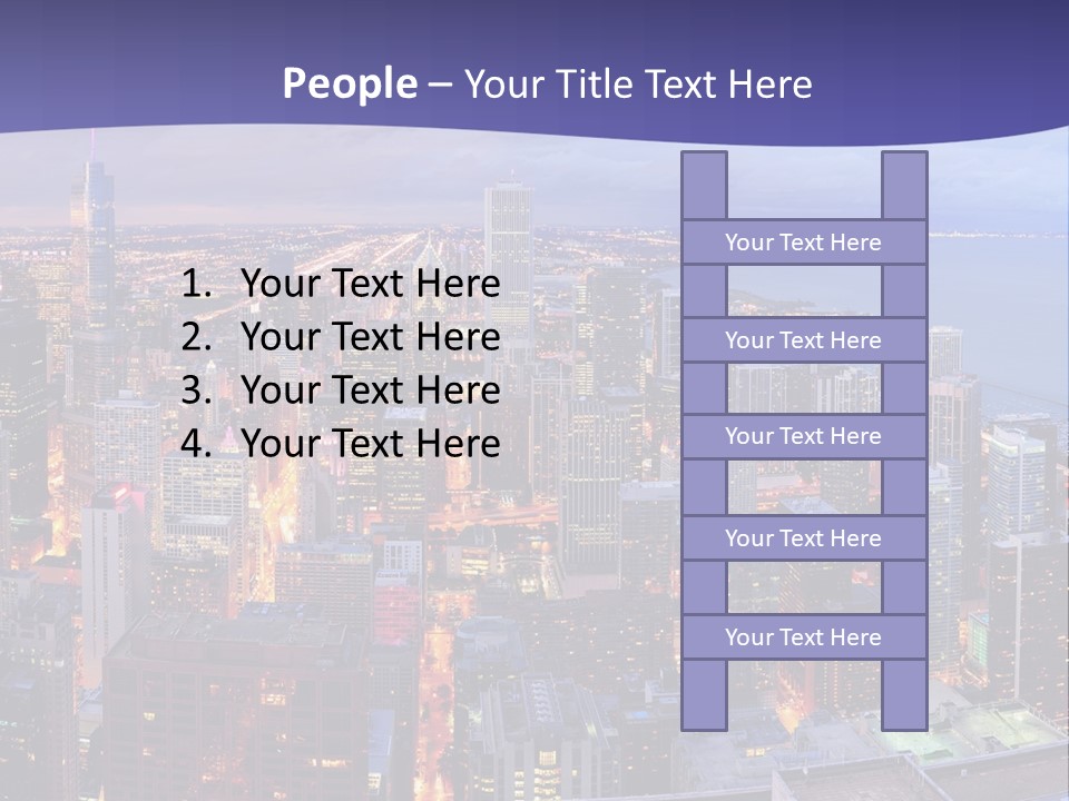 A Cityscape With A Blue Sky And Water In The Background PowerPoint Template