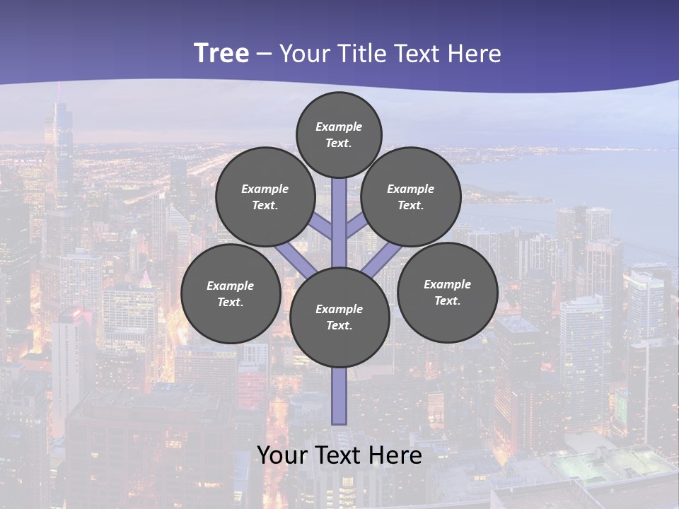 A Cityscape With A Blue Sky And Water In The Background PowerPoint Template