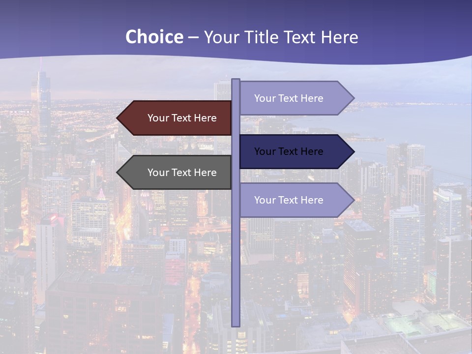 A Cityscape With A Blue Sky And Water In The Background PowerPoint Template