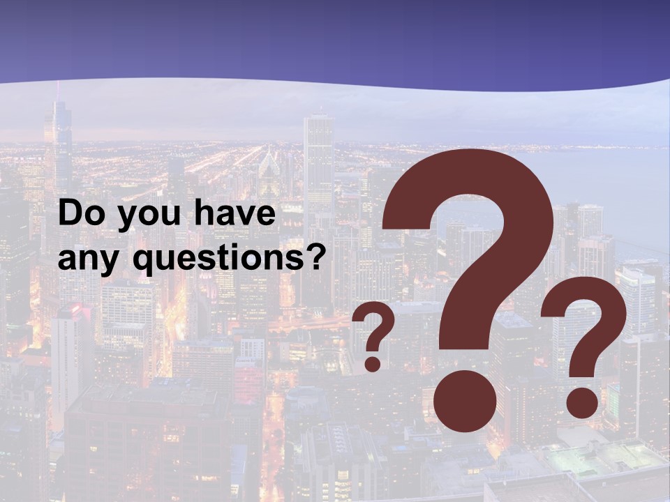 A Cityscape With A Blue Sky And Water In The Background PowerPoint Template