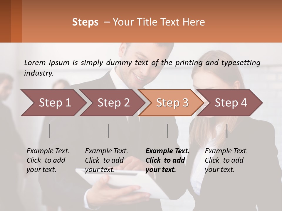 A Man And A Woman Looking At Something On A Table PowerPoint Template