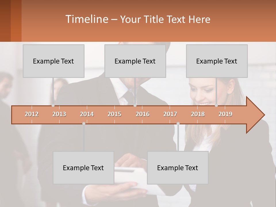A Man And A Woman Looking At Something On A Table PowerPoint Template