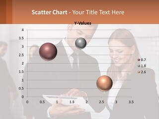 A Man And A Woman Looking At Something On A Table PowerPoint Template