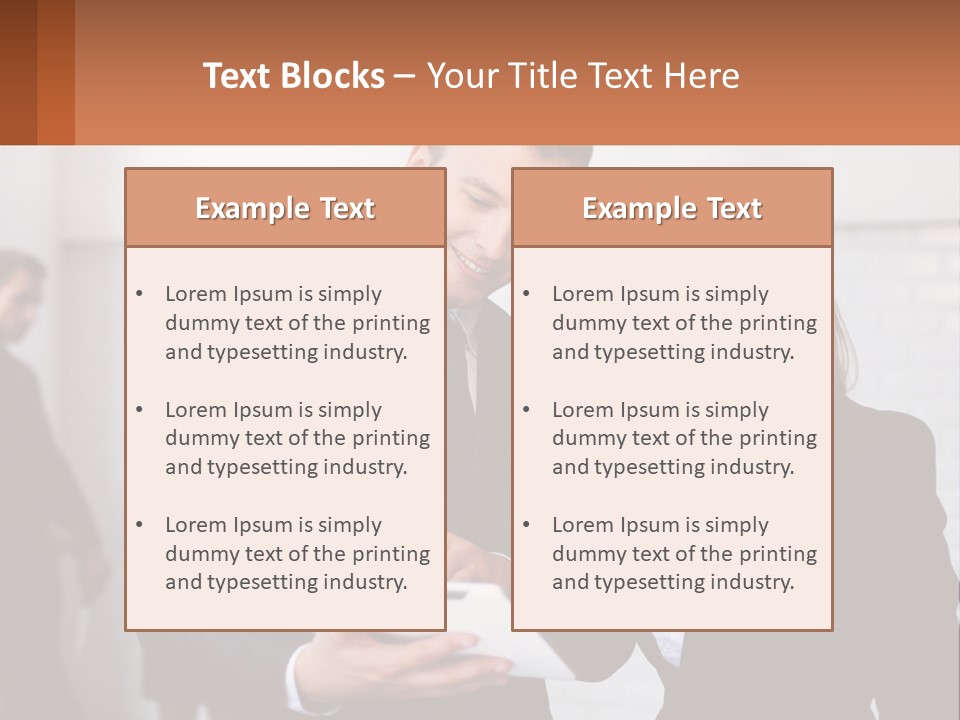 A Man And A Woman Looking At Something On A Table PowerPoint Template