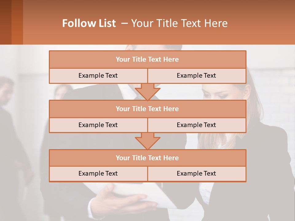 A Man And A Woman Looking At Something On A Table PowerPoint Template