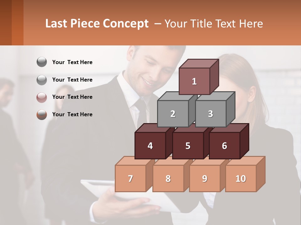 A Man And A Woman Looking At Something On A Table PowerPoint Template