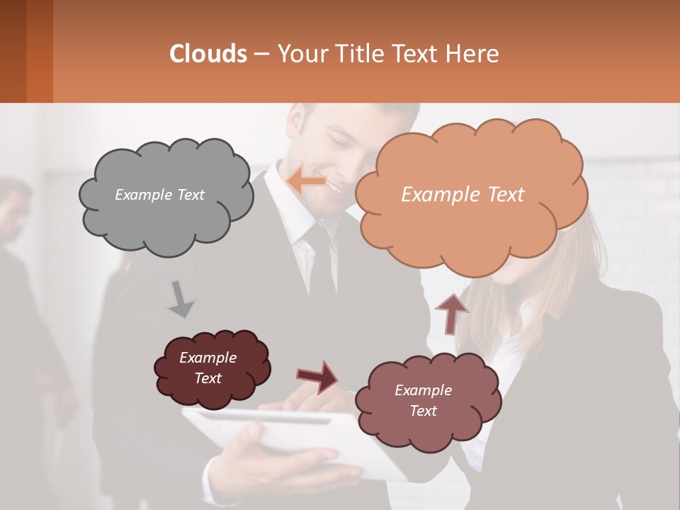 A Man And A Woman Looking At Something On A Table PowerPoint Template