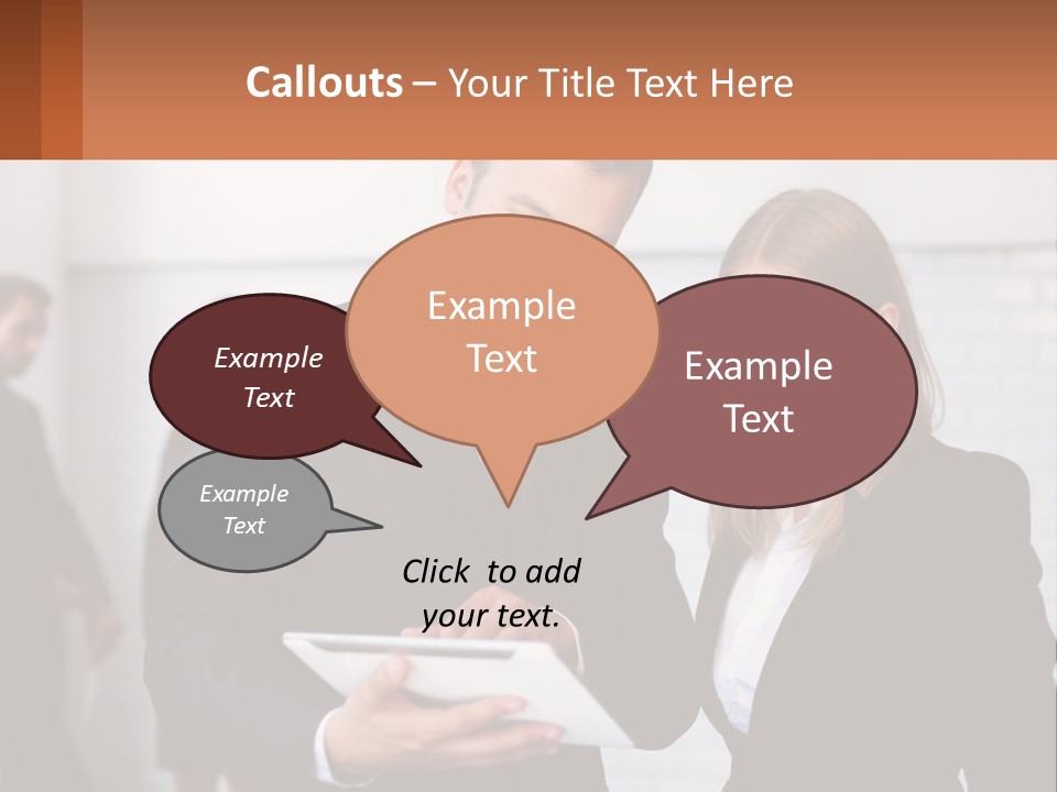 A Man And A Woman Looking At Something On A Table PowerPoint Template