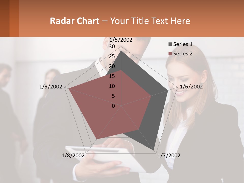A Man And A Woman Looking At Something On A Table PowerPoint Template
