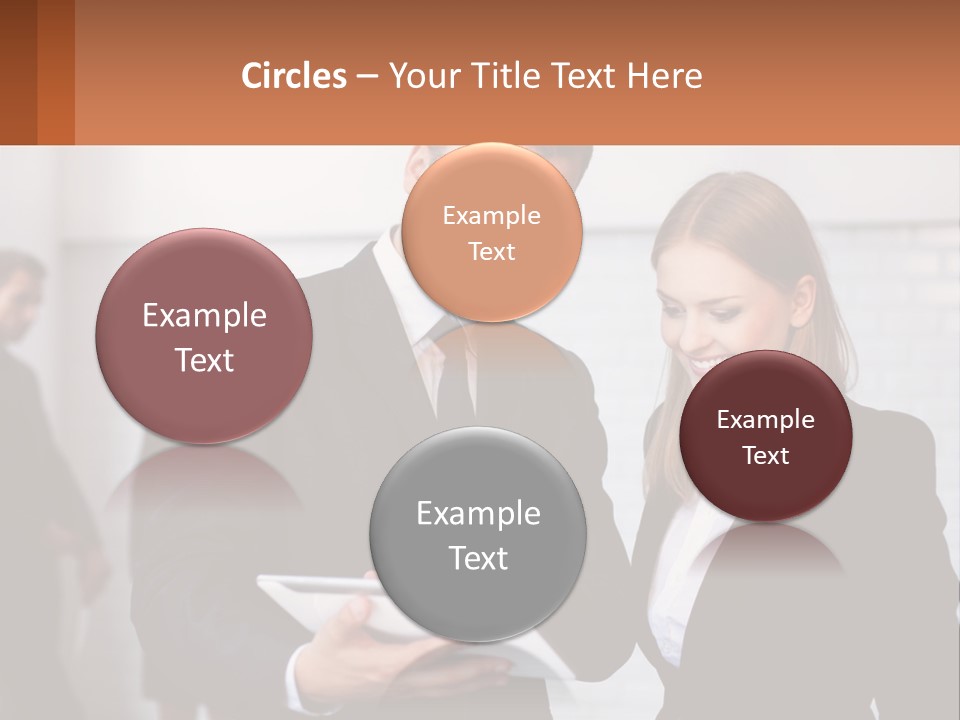 A Man And A Woman Looking At Something On A Table PowerPoint Template