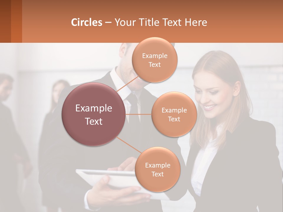 A Man And A Woman Looking At Something On A Table PowerPoint Template