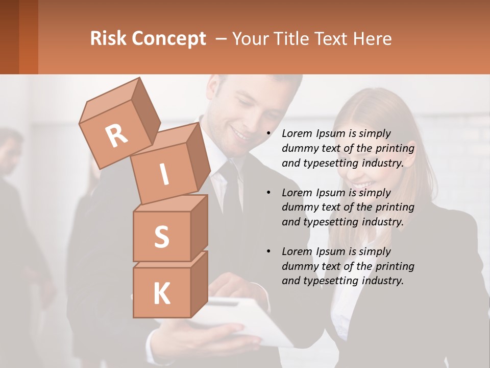 A Man And A Woman Looking At Something On A Table PowerPoint Template