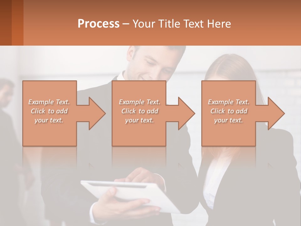 A Man And A Woman Looking At Something On A Table PowerPoint Template