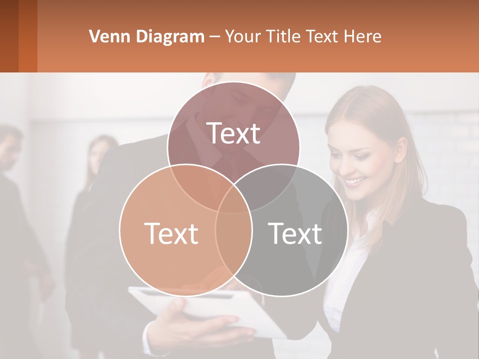 A Man And A Woman Looking At Something On A Table PowerPoint Template