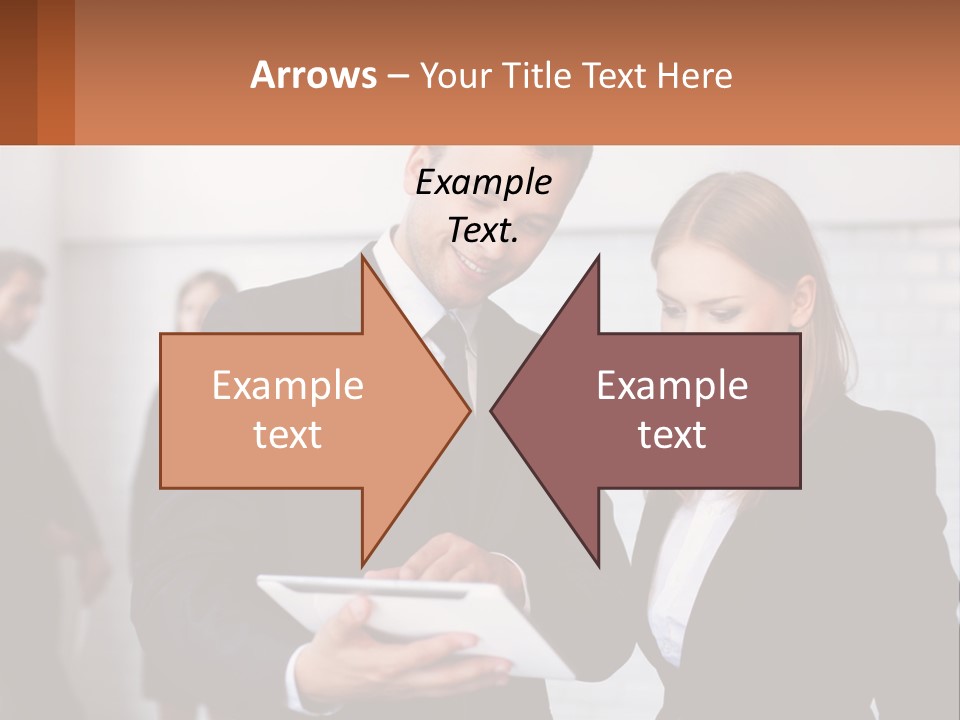 A Man And A Woman Looking At Something On A Table PowerPoint Template