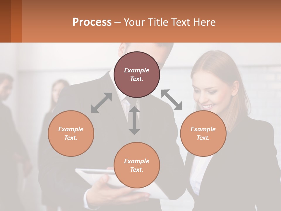 A Man And A Woman Looking At Something On A Table PowerPoint Template