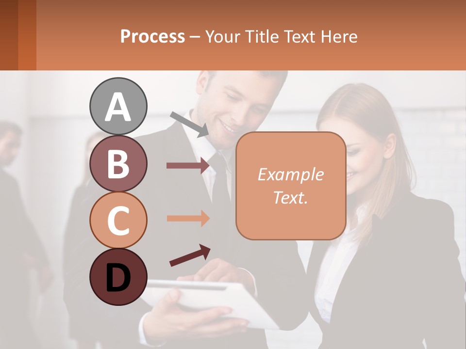 A Man And A Woman Looking At Something On A Table PowerPoint Template