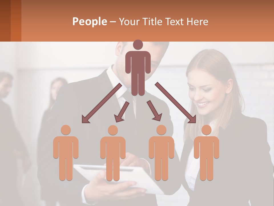 A Man And A Woman Looking At Something On A Table PowerPoint Template