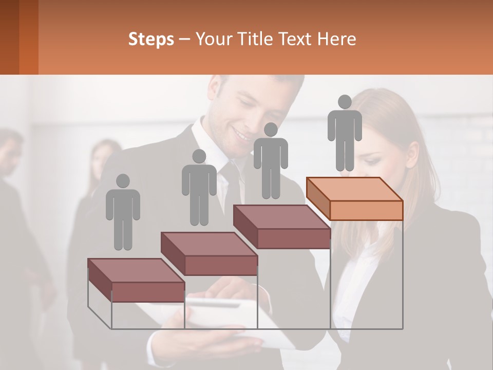 A Man And A Woman Looking At Something On A Table PowerPoint Template