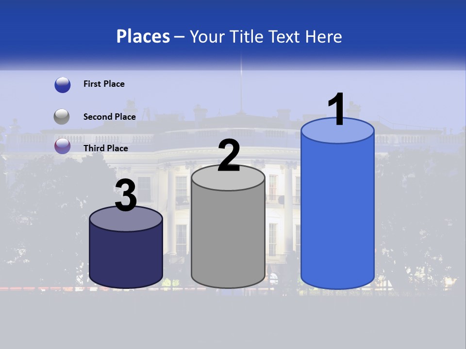 A Picture Of The White House At Night PowerPoint Template