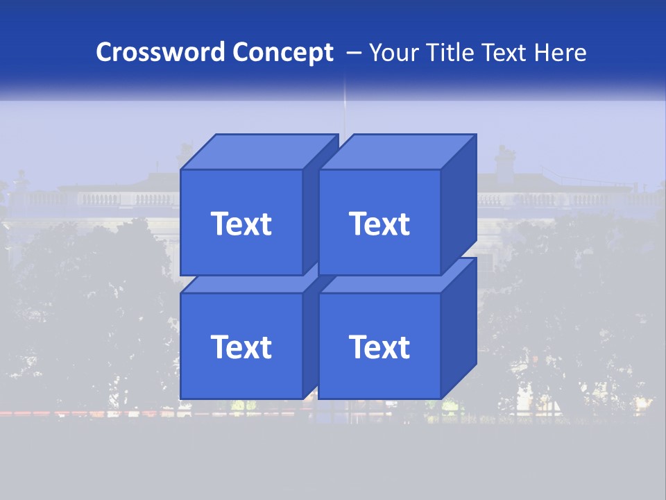 A Picture Of The White House At Night PowerPoint Template