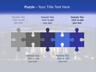 A Picture Of The White House At Night PowerPoint Template