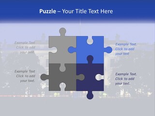 A Picture Of The White House At Night PowerPoint Template