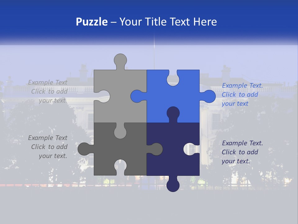 A Picture Of The White House At Night PowerPoint Template