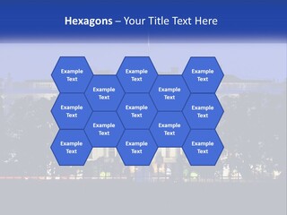 A Picture Of The White House At Night PowerPoint Template