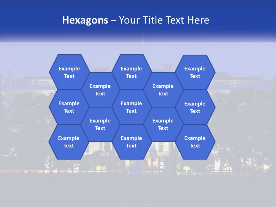 A Picture Of The White House At Night PowerPoint Template