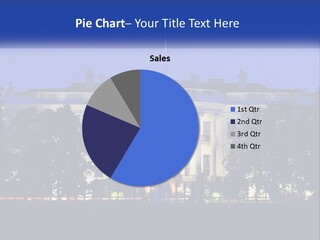 A Picture Of The White House At Night PowerPoint Template