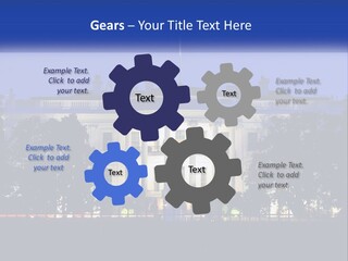 A Picture Of The White House At Night PowerPoint Template