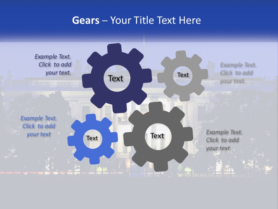 A Picture Of The White House At Night PowerPoint Template