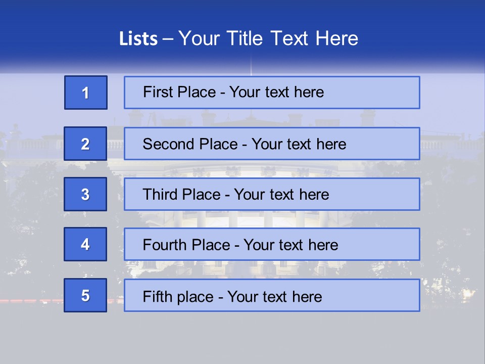 A Picture Of The White House At Night PowerPoint Template