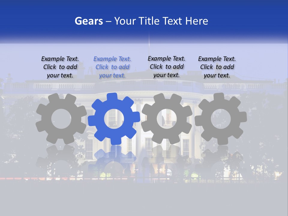 A Picture Of The White House At Night PowerPoint Template