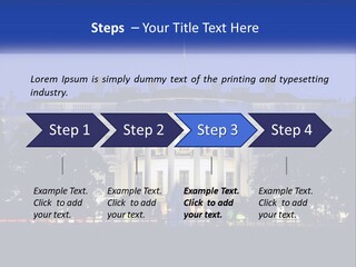 A Picture Of The White House At Night PowerPoint Template
