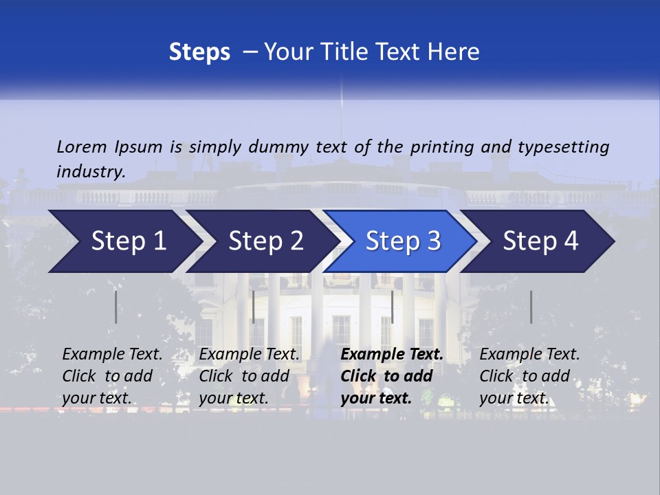 A Picture Of The White House At Night PowerPoint Template