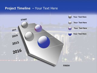 A Picture Of The White House At Night PowerPoint Template