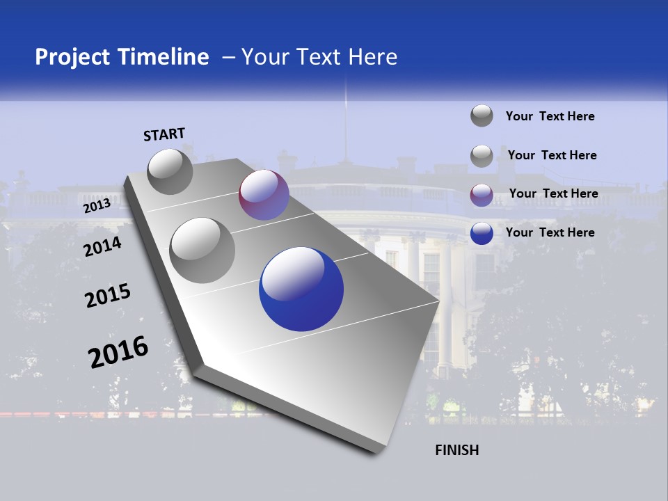 A Picture Of The White House At Night PowerPoint Template