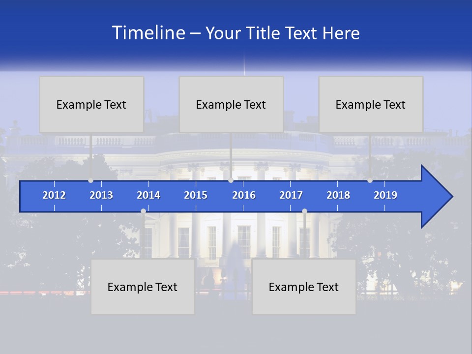 A Picture Of The White House At Night PowerPoint Template