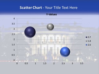 A Picture Of The White House At Night PowerPoint Template