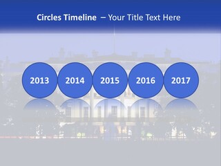 A Picture Of The White House At Night PowerPoint Template