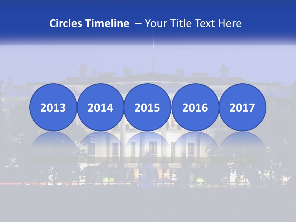 A Picture Of The White House At Night PowerPoint Template